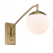  3699-A1W BCB-OP - Glenn BCB 1 Light Articulating Wall Sconce in Brushed Champagne Bronze with Opal Glass Shade